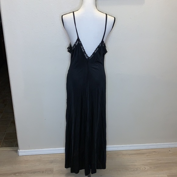 Vae Mode vintage black sexy nylon full length negligee nightgown - Picture 4 of 8